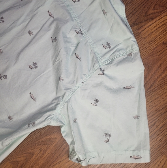 Men’s O'Neill Button Down Shirt Faint Green Beach Casual Tee A99 - Picture 6 of 7